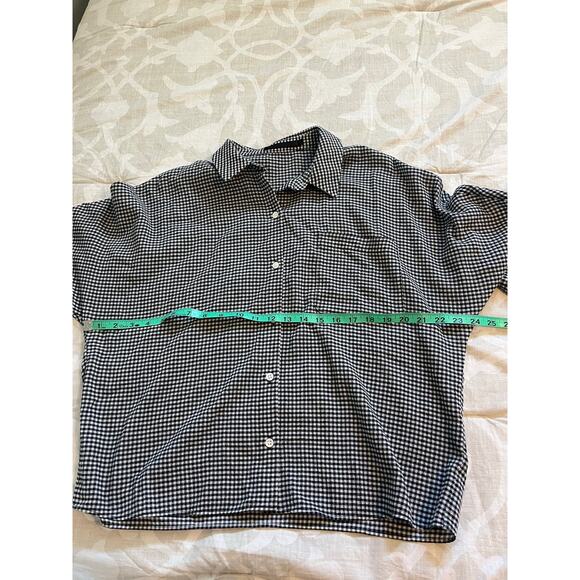 Jenni kayne black and white checked plaid cotton button up women’s medium - Picture 3 of 8